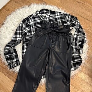 NWT Who What Wear Faux Paper Bag Waist Pants Sz 6